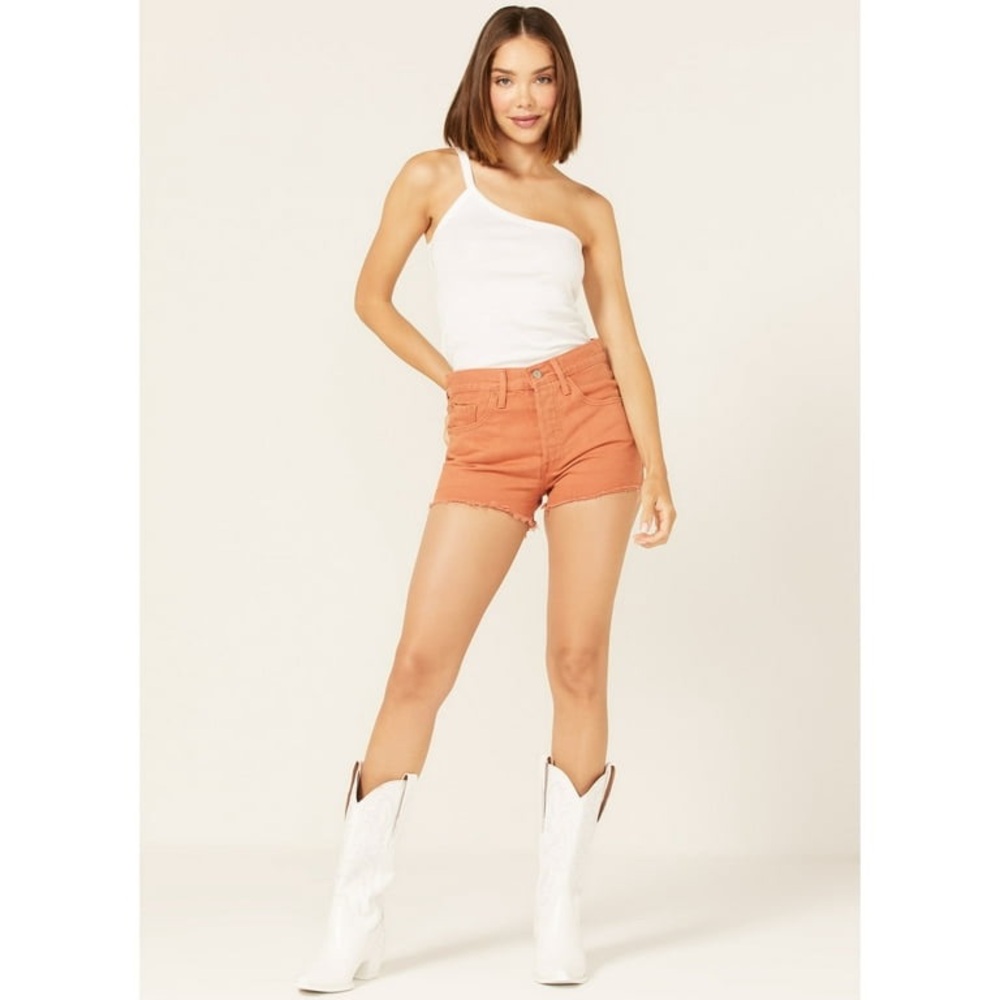 Levi's Women's 501 High Rise Denim Shorts Rust Copper Size 26
